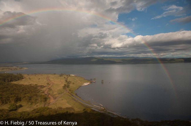 Rainbow over Lake Nakuru.